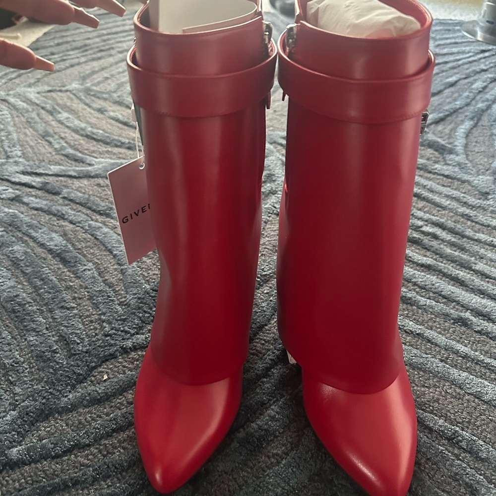 Givenchy Red Ankle Boots